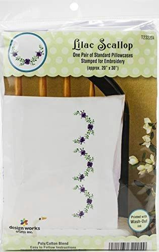 Design Works Crafts Lilac Scallops Stamped Embroidery Pillowcases: $14.19 Design Works Crafts Lilac Scallops Stamped Embroidery Pillowcases: $14.19