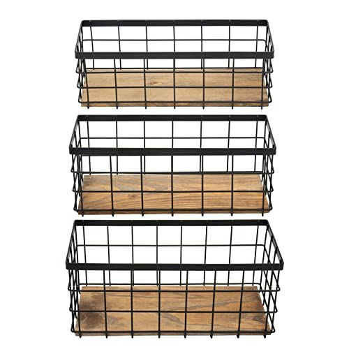 Tieyipin Farmhouse Metal Wire Storage Baskets 3-Pack: $39.99 Tieyipin Farmhouse Metal Wire Storage Baskets 3-Pack: $39.99