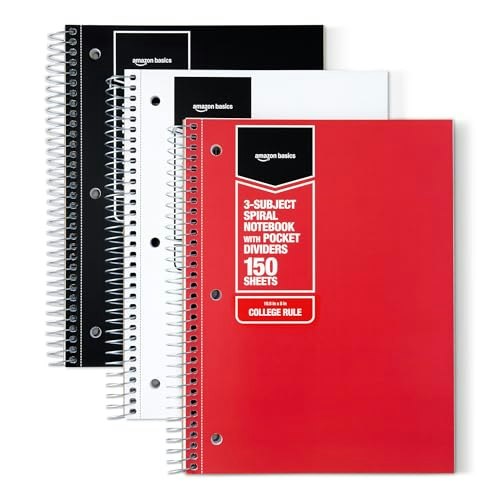 Amazon Basics 3-Subject Spiral Notebook 3-Pack: $6.99 Amazon Basics 3-Subject Spiral Notebook 3-Pack: $6.99