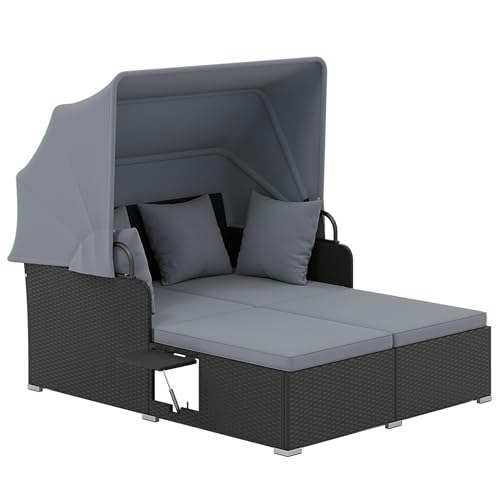 Tangkula Patio Rattan Daybed with Retractable Canopy: $251.99 Tangkula Patio Rattan Daybed with Retractable Canopy: $251.99