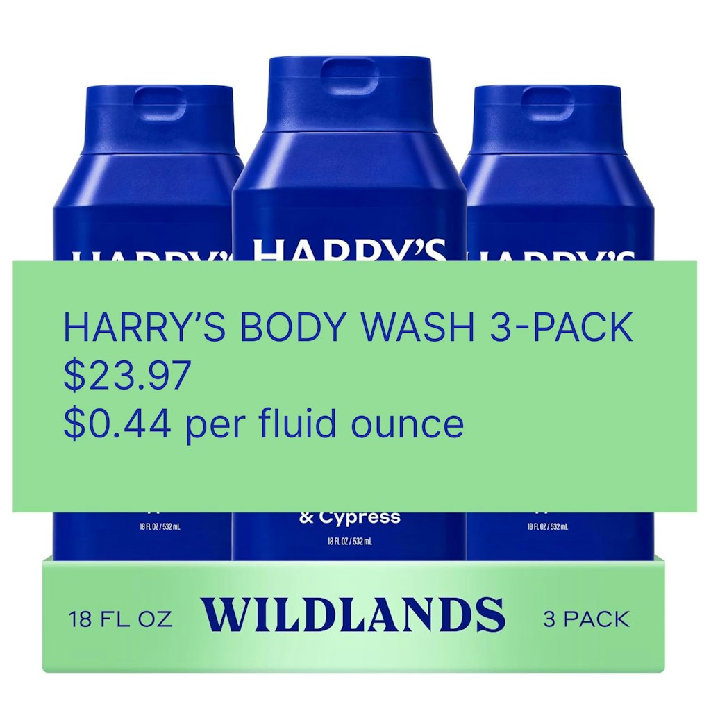 Harry's Men's Wildlands Body Wash 18 fl. oz. 3-Pack: $19 Harry's Men's Wildlands Body Wash 18 fl. oz. 3-Pack: $19