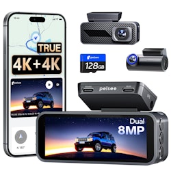 Pelsee S1 Pro 4K Front & Rear Dash Cam w/ 128GB Card for $130 + free shipping