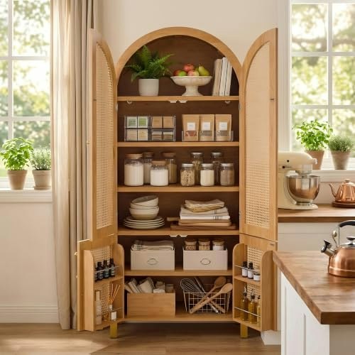 Keiki 71-inch Tall Arched Rattan Storage Cabinet: $307.63 Keiki 71-inch Tall Arched Rattan Storage Cabinet: $307.63
