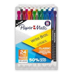 Paper Mate Write Bros. Classic No. 2 0.7mm Mechanical Pencils 24-Count for $3.60 + free shipping w/ Prime