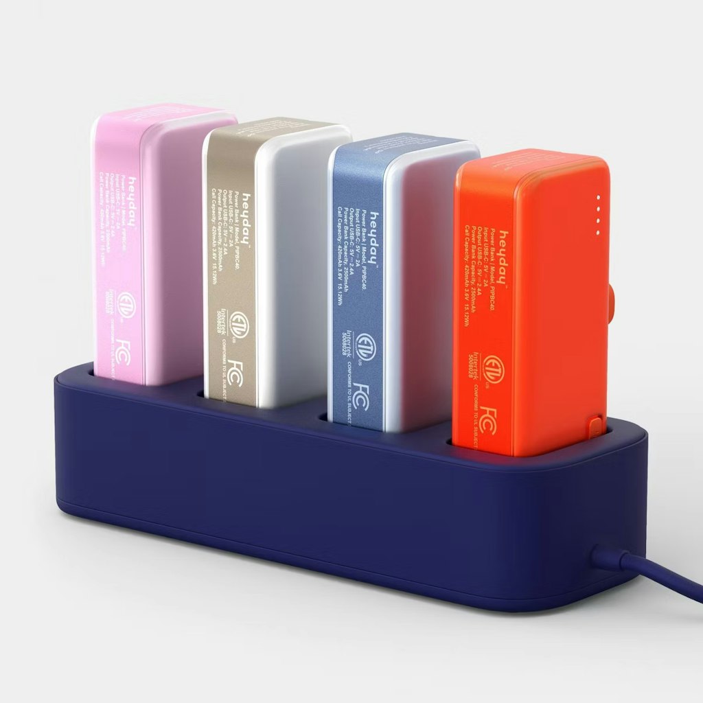 heyday Multihub Base w/ 4 Power Banks: $30