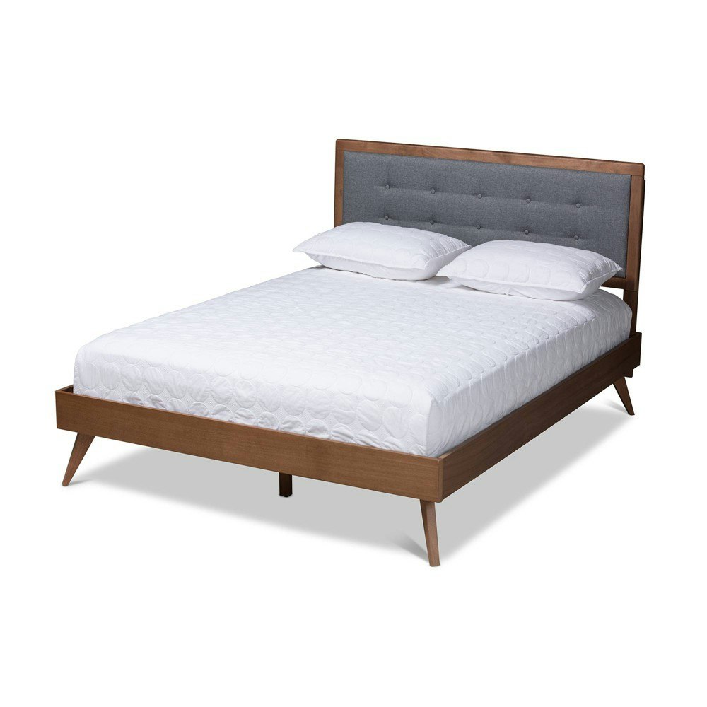 Baxton Studio Ines Walnut Finished Wood King Platform Bed: $496.99 Baxton Studio Ines Walnut Finished Wood King Platform Bed: $496.99