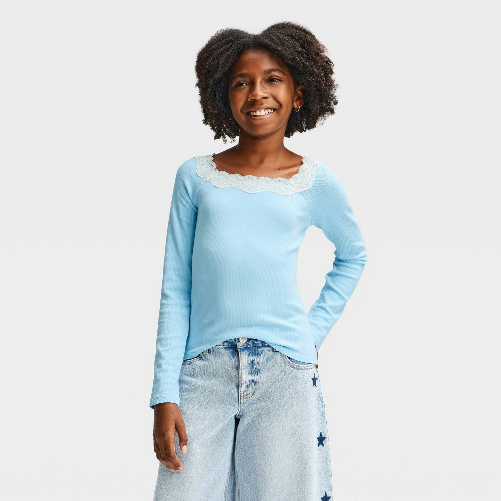 Art Class Girls' Long Sleeve Ribbed Top: $12