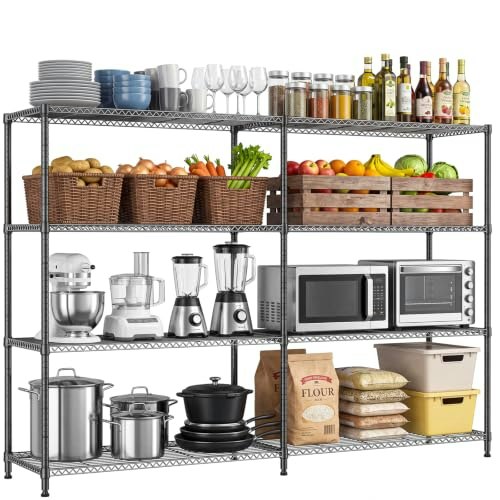 Izeuk 4-Tier 34-Inch Wide Heavy Duty Wire Storage Shelf: $135.99