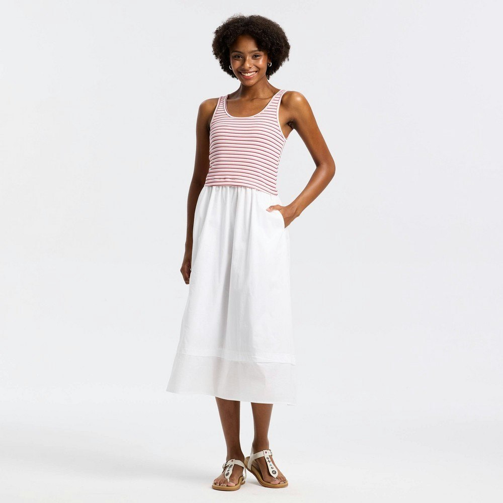 Universal Thread Women's Mixed Fabric Midi Tank Dress: $42 Universal Thread Women's Mixed Fabric Midi Tank Dress: $42