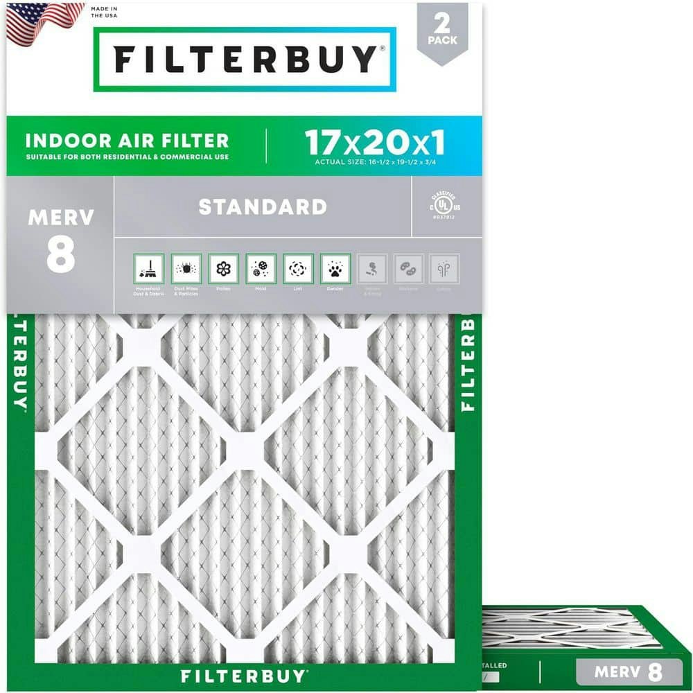 17" x 20" x 1" MERV 8 Pleated HVAC Air Filter 2-Pack: $49.98 17" x 20" x 1" MERV 8 Pleated HVAC Air Filter 2-Pack: $49.98