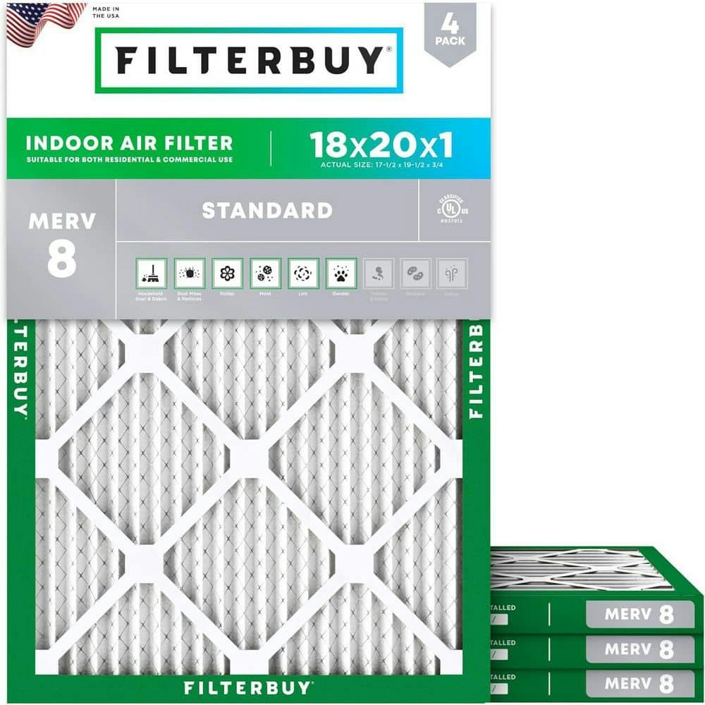 18x20x1-inch MERV 8 Pleated HVAC Air Filter 4-Pack: $35.96