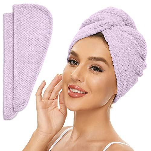 SimpleField Microfiber Hair Towel Wrap 2-Pack: $8.47