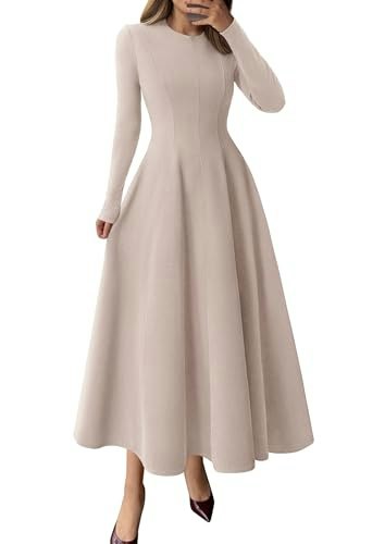 Prettygarden Women's Long Sleeve A-Line Midi Dress: $37.77