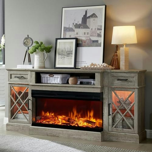 OKD 70-Inch Farmhouse Electric Fireplace TV Stand: $397.79 OKD 70-Inch Farmhouse Electric Fireplace TV Stand: $397.79