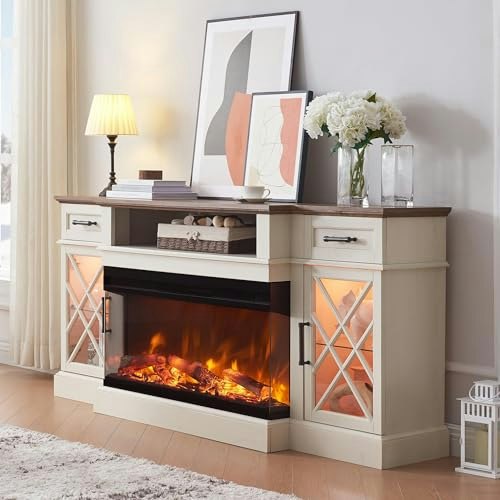 OKD 70-Inch Farmhouse Electric Fireplace TV Stand: $399.99 OKD 70-Inch Farmhouse Electric Fireplace TV Stand: $399.99