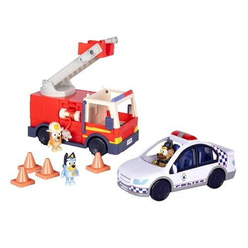 Bluey Rescue Set Police Car and Firetruck with 3 Figures: $24.99
