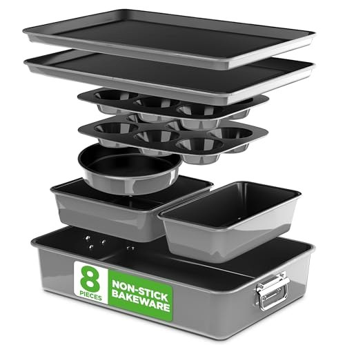 NutriChef 8-Piece Nonstick Stackable Bakeware Set: $50.99