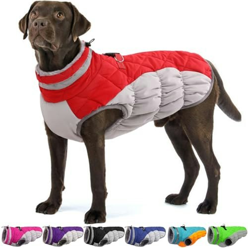 Ouobob XL Winter Dog Jacket with Harness: $38.24