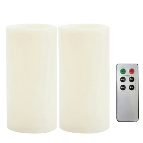 Outdoor Battery Operated Flameless Pillar Candles 3"x6" 2-Pack: $8.49
