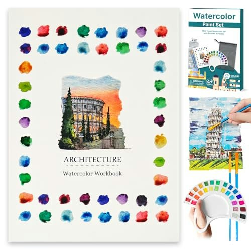 Watercolor Architecture Workbook and Paint Set: $12.74