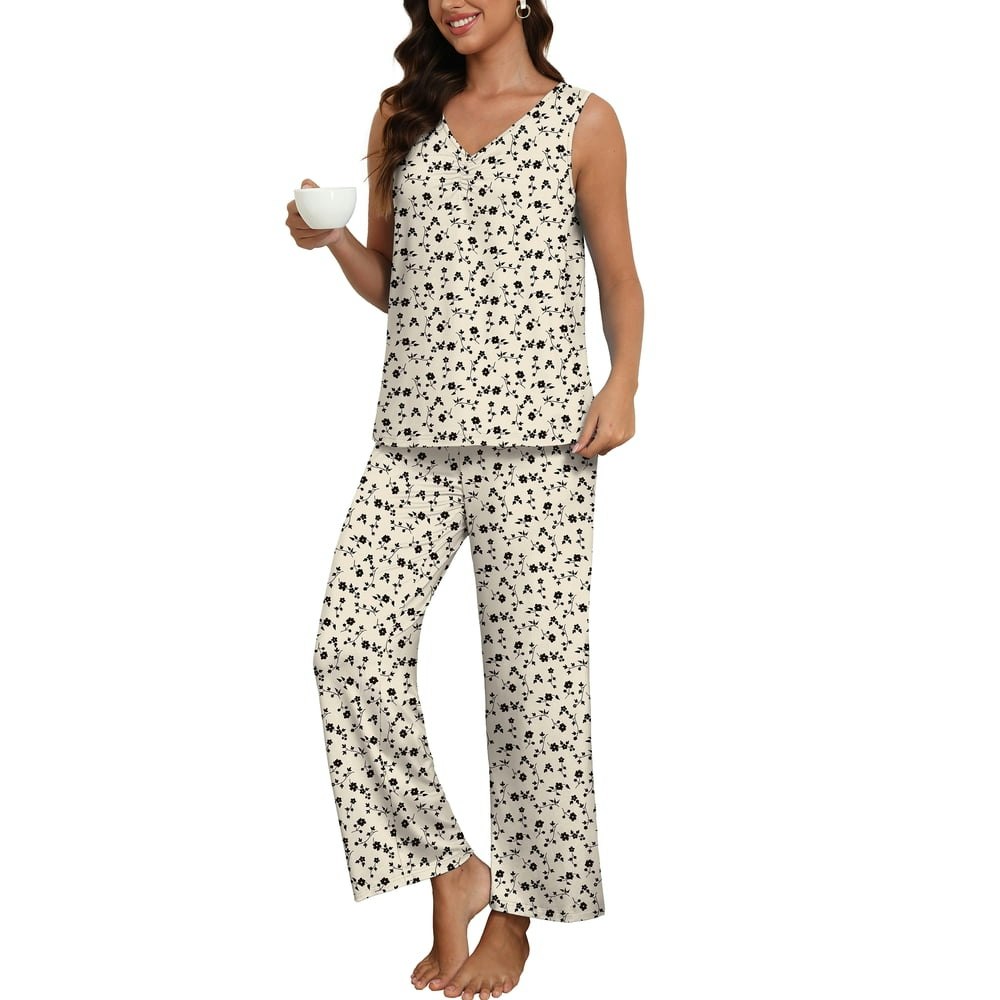 Mintreus Women's 2-Piece Sleeveless Pajama Set: $17.79