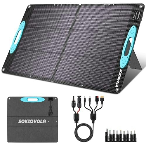 Sokiovola 100W Portable Foldable Solar Panel: $76.49