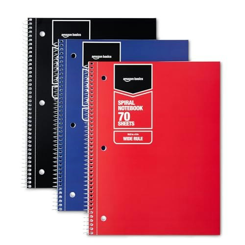 Amazon Basics Wide Ruled Spiral Notebook 3-Pack: $4.40 Amazon Basics Wide Ruled Spiral Notebook 3-Pack: $4.40