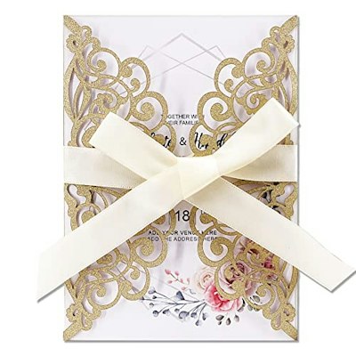 Fashmade Laser Cut Wedding Invitation 50-Pack for $32 + free shipping w/ Prime