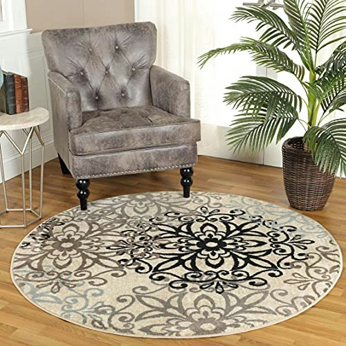 Superior 5-Foot Round Modern Floral Area Rug: $52.79 Superior 5-Foot Round Modern Floral Area Rug: $52.79