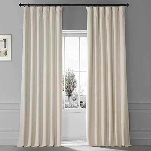 Diva Cream Plush Velvet Blackout Curtain 1-Panel 50x108-inch: $58.90
