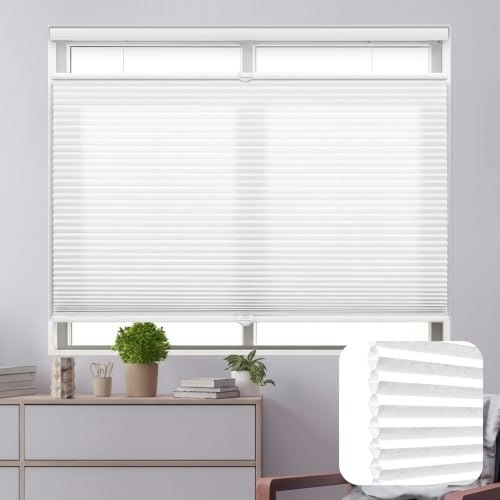 Dez Furnishings 39" x 64" Cordless Light Filtering Top Down Bottom Up Cellular Shade: $65.65 Dez Furnishings 39" x 64" Cordless Light Filtering Top Down Bottom Up Cellular Shade: $65.65