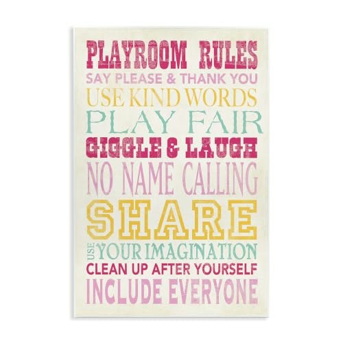 Playroom Rules Typography Wall Plaque: $18