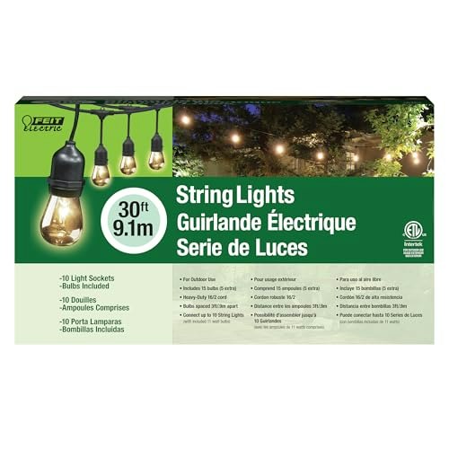 Feit Electric 30-Foot Outdoor String Lights 15-Bulb Set: $39.90 Feit Electric 30-Foot Outdoor String Lights 15-Bulb Set: $39.90