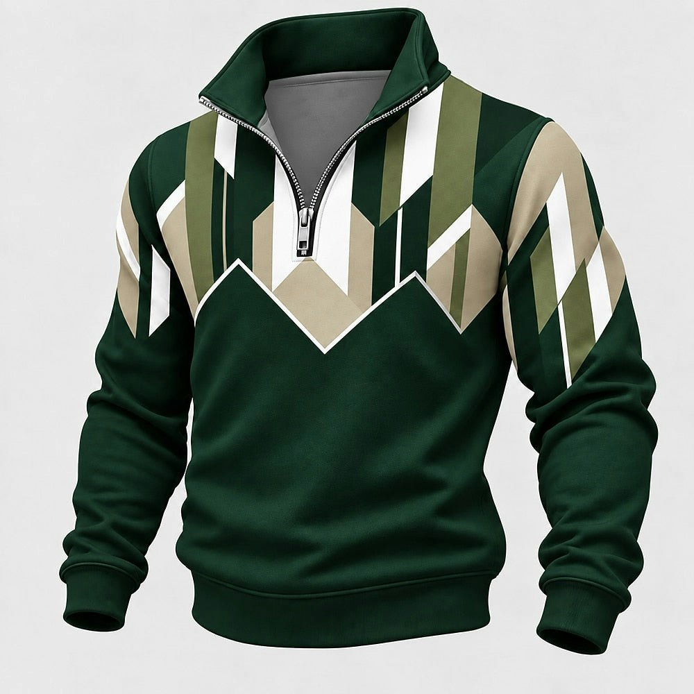 Geometric Half-Zip Sweatshirt: 2 for $19