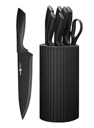 Nulas 8-Piece Kitchen Knife Set with Block for $16