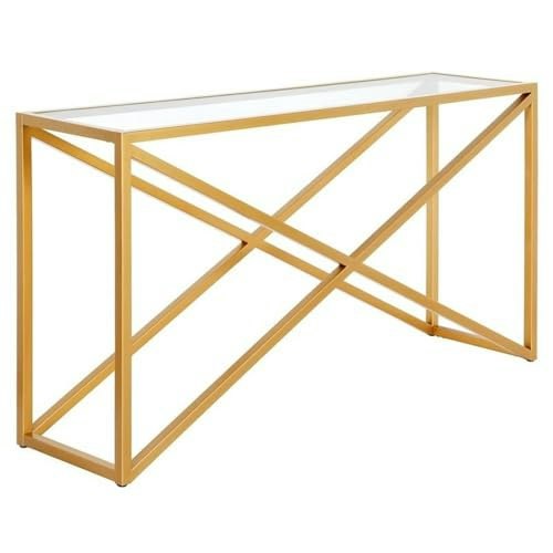 Calix 55-Inch Rectangular Brass Console Table: $104.99 Calix 55-Inch Rectangular Brass Console Table: $104.99