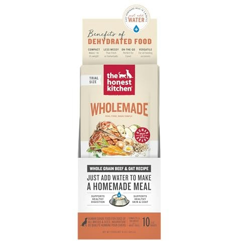 The Honest Kitchen Wholemade Whole Grain Beef Dehydrated Dog Food 1.5-oz. 10-Pack: $14.24 The Honest Kitchen Wholemade Whole Grain Beef Dehydrated Dog Food 1.5-oz. 10-Pack: $14.24