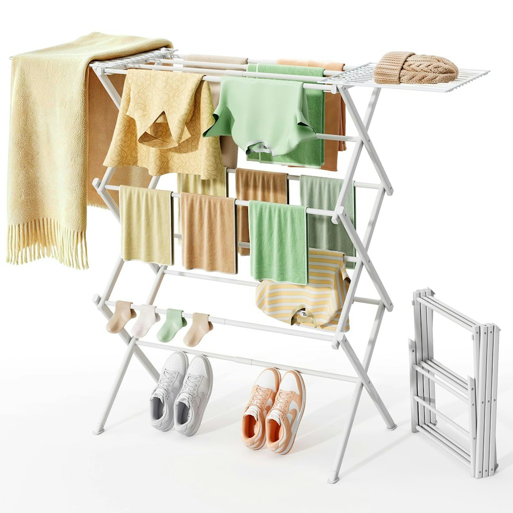 Realinn Foldable Expandable Indoor & Outdoor Clothes Drying Rack: $50