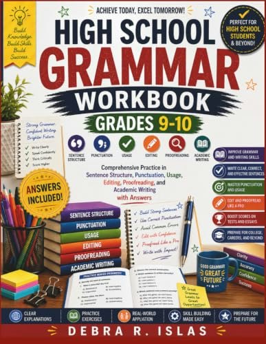 High School Grammar Workbook Grades 9-10: $12.36