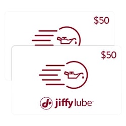Two $50 Jiffy Lube Gift Cards for $75 + email delivery