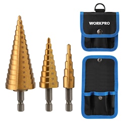 WorkPro 3-Piece Step Drill Bit Set for $13 + free shipping w/ $35