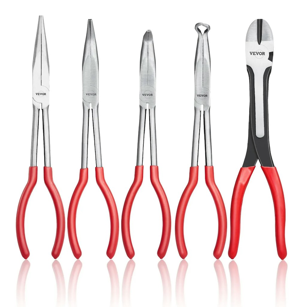 Vevor 5-Piece 11" Needle Nose Pliers Set w/ Storage Bag: $20