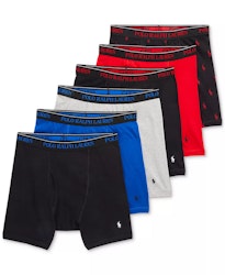 Polo Ralph Lauren Men's Classic-Fit 100% Cotton Boxer Briefs 6-Pack for $56 + free shipping