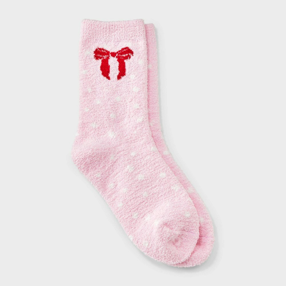 Girls' Bow Polka Dot Cozy Socks: $3 Girls' Bow Polka Dot Cozy Socks: $3
