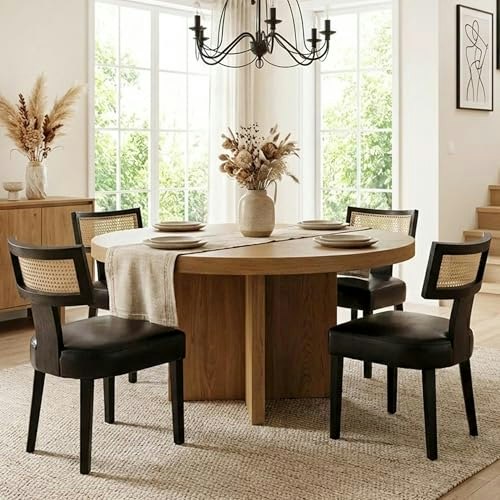 HNY Mid Century Modern Rattan Dining Chairs 4-Pack: $331.49 HNY Mid Century Modern Rattan Dining Chairs 4-Pack: $331.49