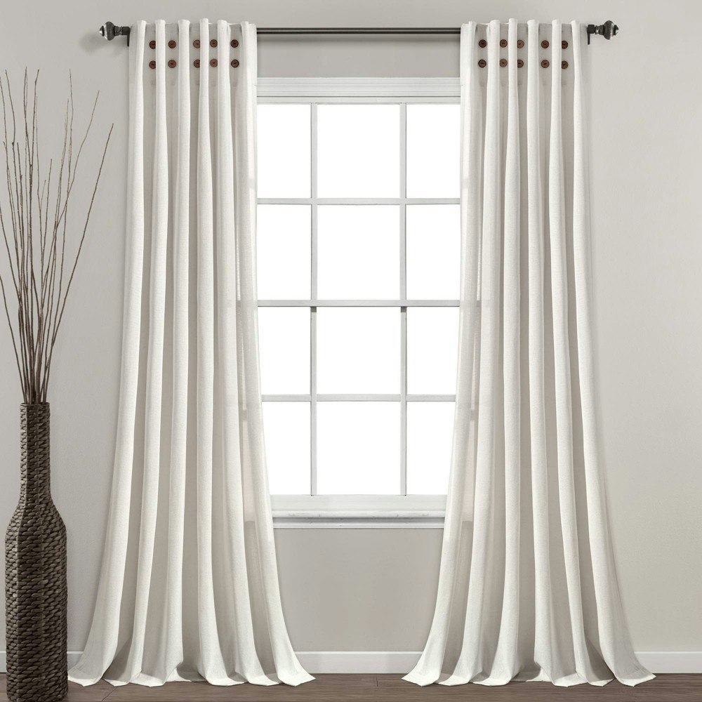 Lush Decor 84" x 40" Linen Button Pinched Pleat Light Filtering Curtain Panel: $26.99 Lush Decor 84" x 40" Linen Button Pinched Pleat Light Filtering Curtain Panel: $26.99