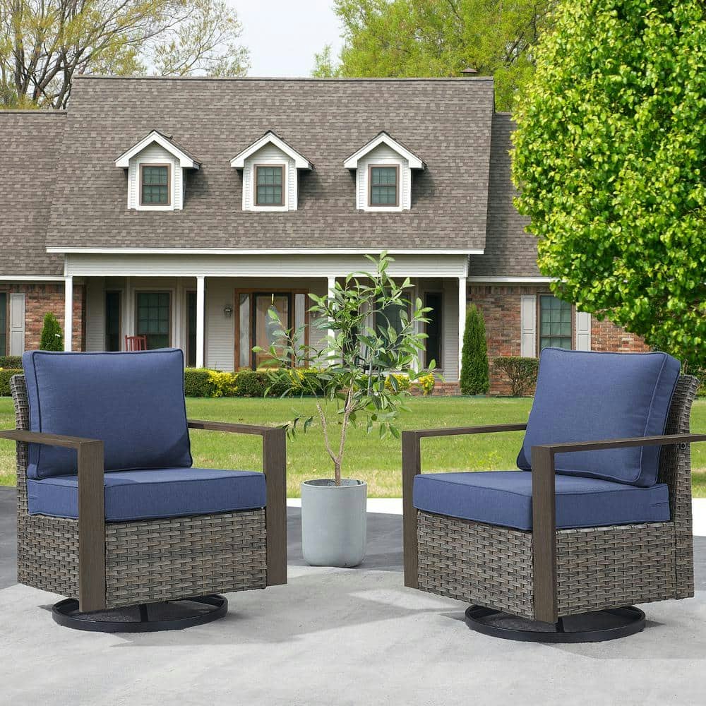 CubeEdge Gray Swivel Glider Wicker Outdoor Rocking Chair 2-Pack: $388 CubeEdge Gray Swivel Glider Wicker Outdoor Rocking Chair 2-Pack: $388