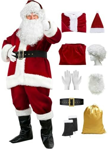 Men's Deluxe 9-Piece Santa Claus Costume: $84.92 Men's Deluxe 9-Piece Santa Claus Costume: $84.92
