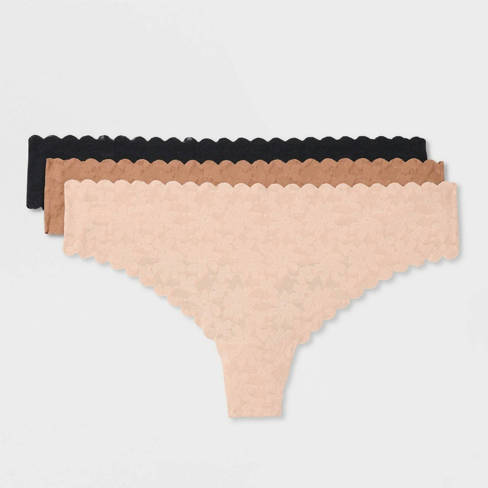 Auden Women's Invisible Edge Lace Thong Underwear 3-Pack: $15 Auden Women's Invisible Edge Lace Thong Underwear 3-Pack: $15