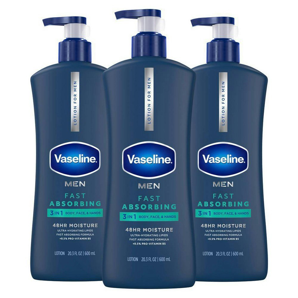 Vaseline Men Intensive Care Fast Absorbing Hand and Body Lotion 3-Pack: $20.99 Vaseline Men Intensive Care Fast Absorbing Hand and Body Lotion 3-Pack: $20.99